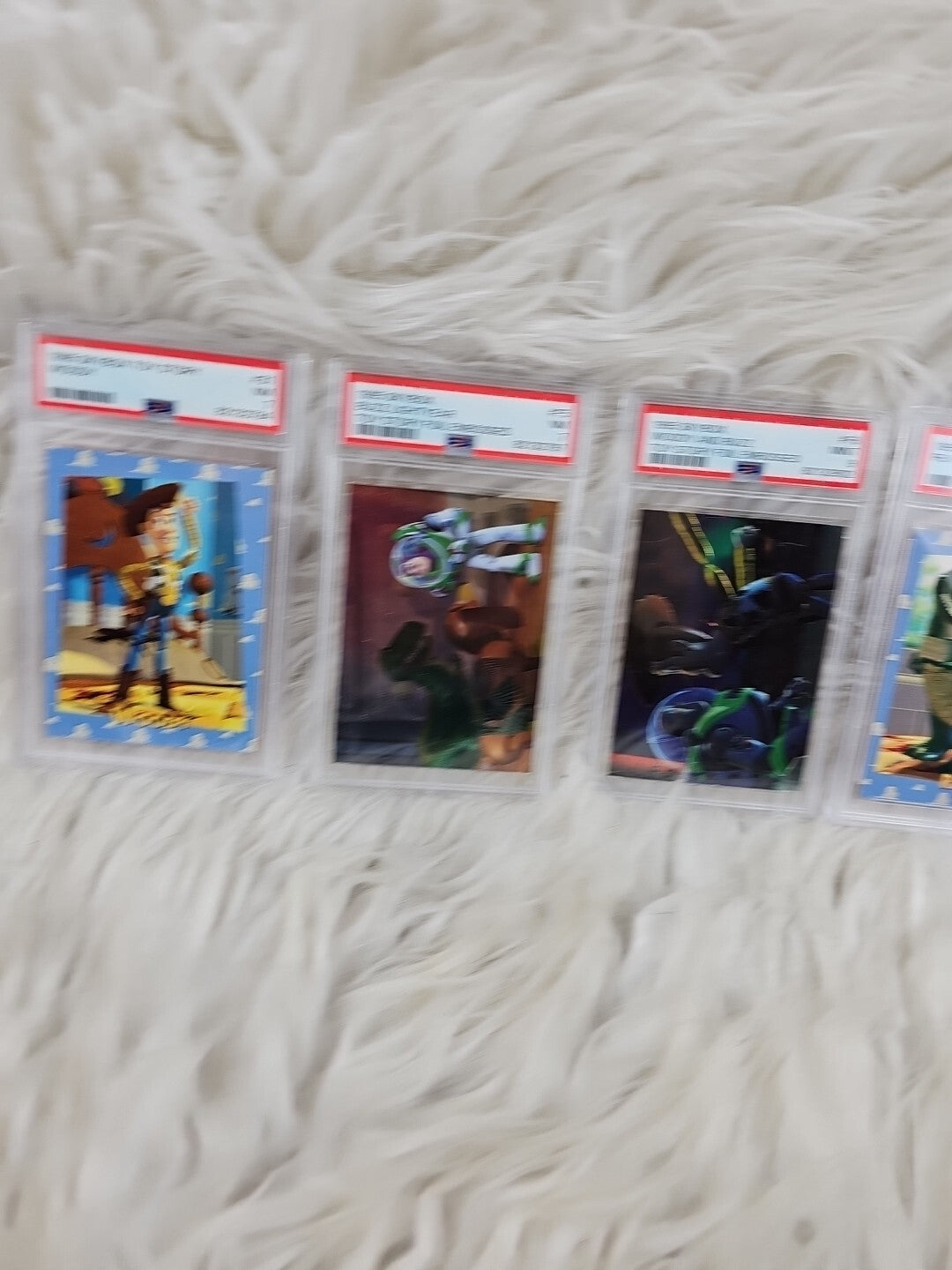 1995 - 4 Skybox Toy Story Trading Cards PSA - Mint 7-9 Foil Buzz Lightyear