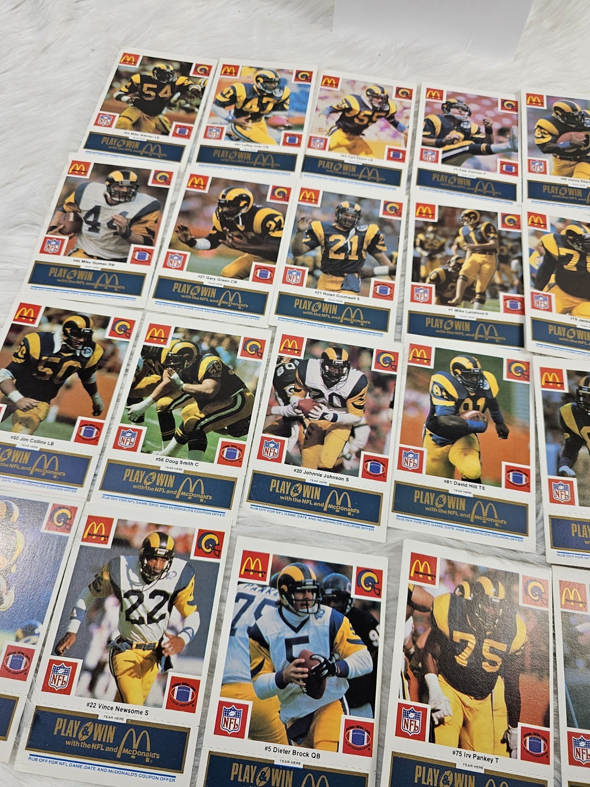 1986 - McDonald's Cards NFL St. Louis Rams (24) Blue Tab Unscratched MINT
