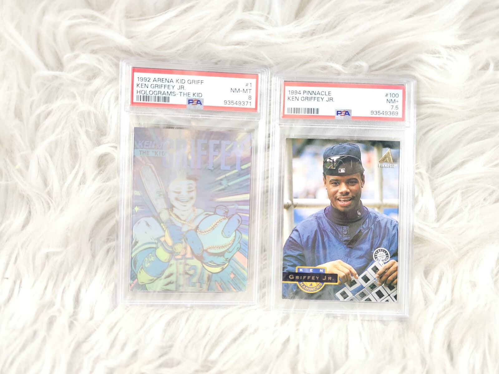 1992/94 - 2 Arena Kid Griff Ken Griffey Jr. Holograms The Kid #1 PSA 8 7.5