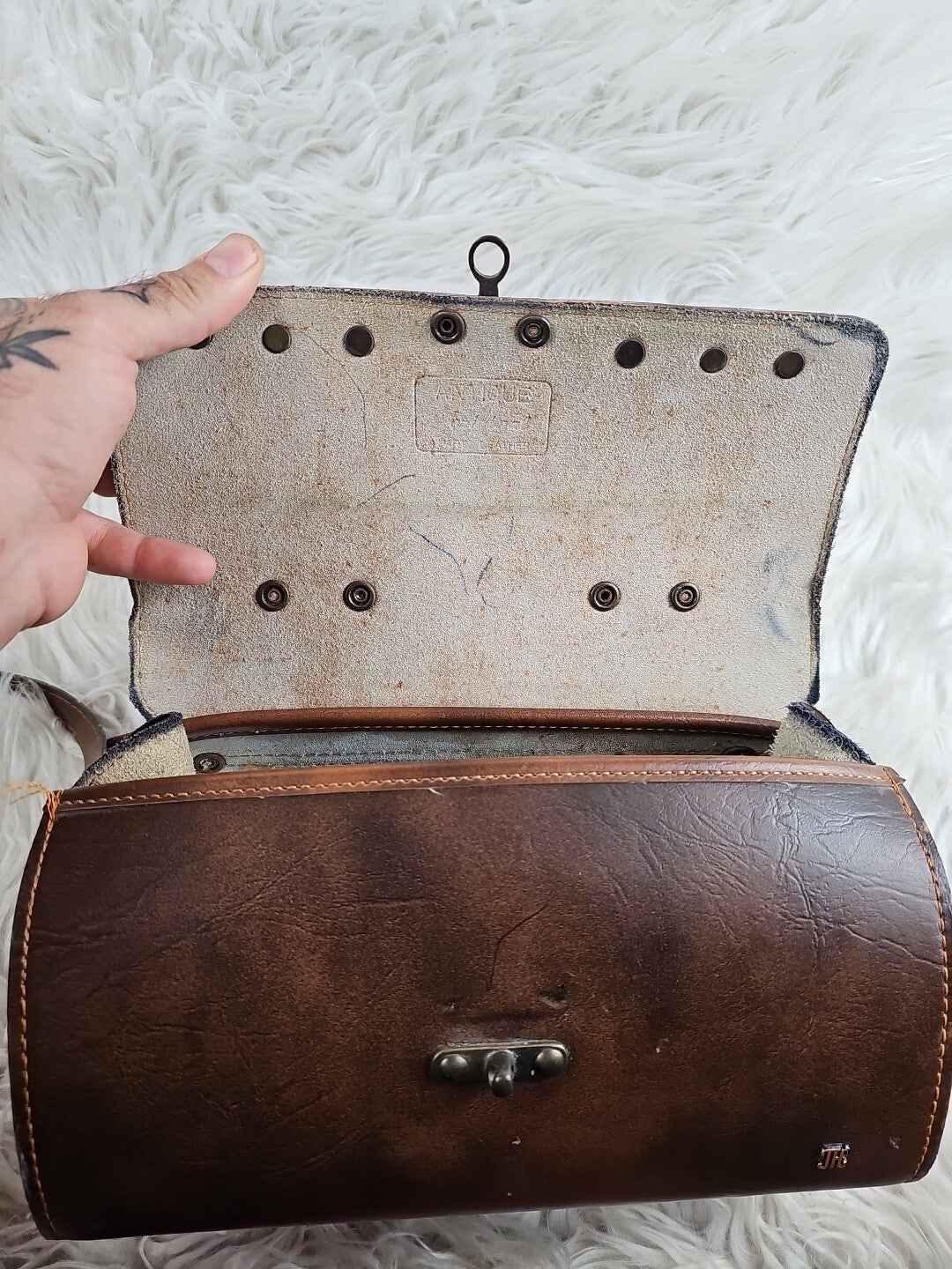 Vintage JHC Christian Charles Rare Brown Leather Attache Coach Messenger Bag