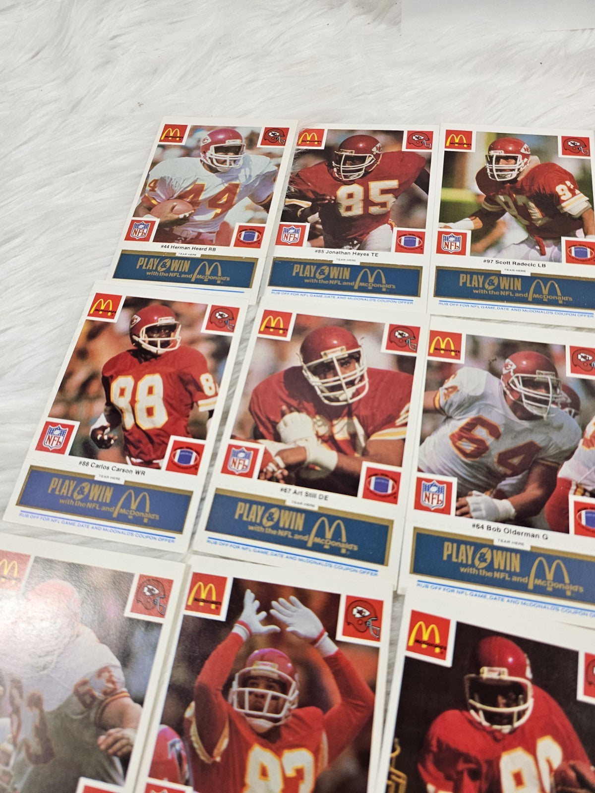 1986 - McDonald's Cards NFL Kansas City Chiefs (24) Blue Tab Unscratched MINT