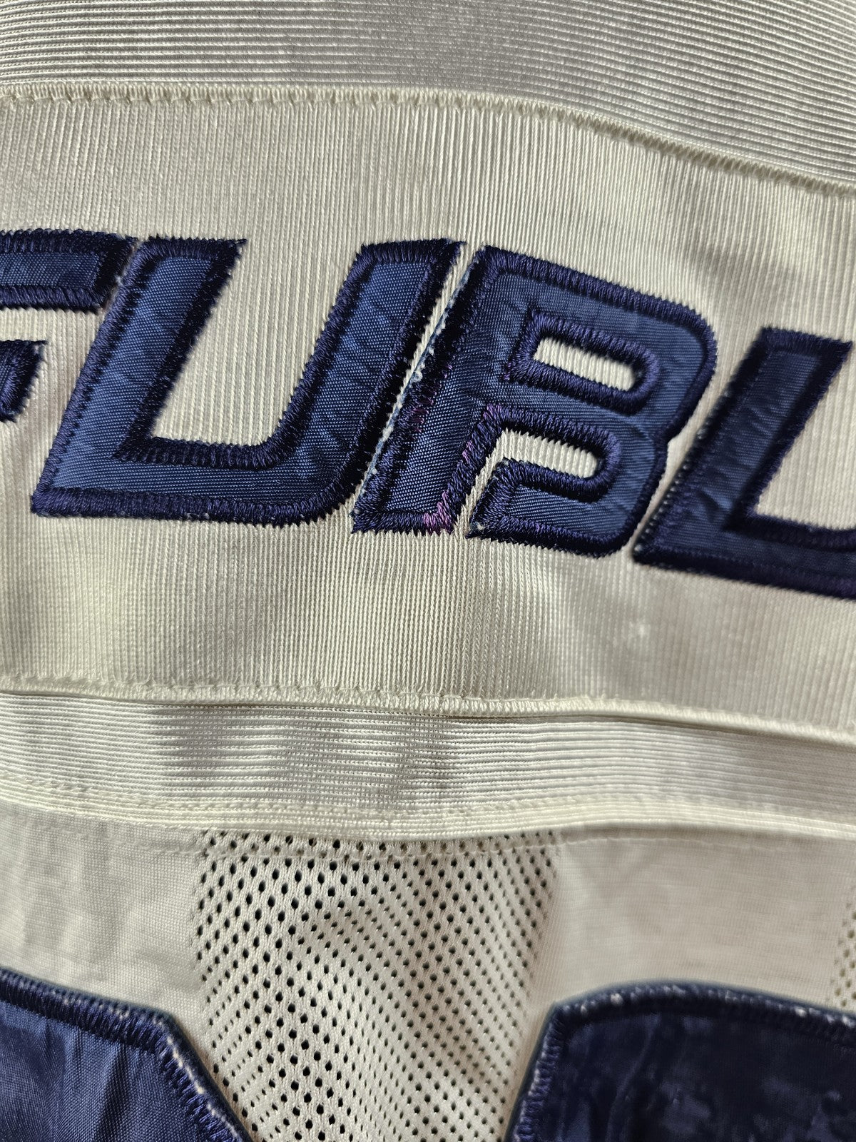 1990s - FUBU Allstar 05 White/Blue Mesh Football Jersey - RARE