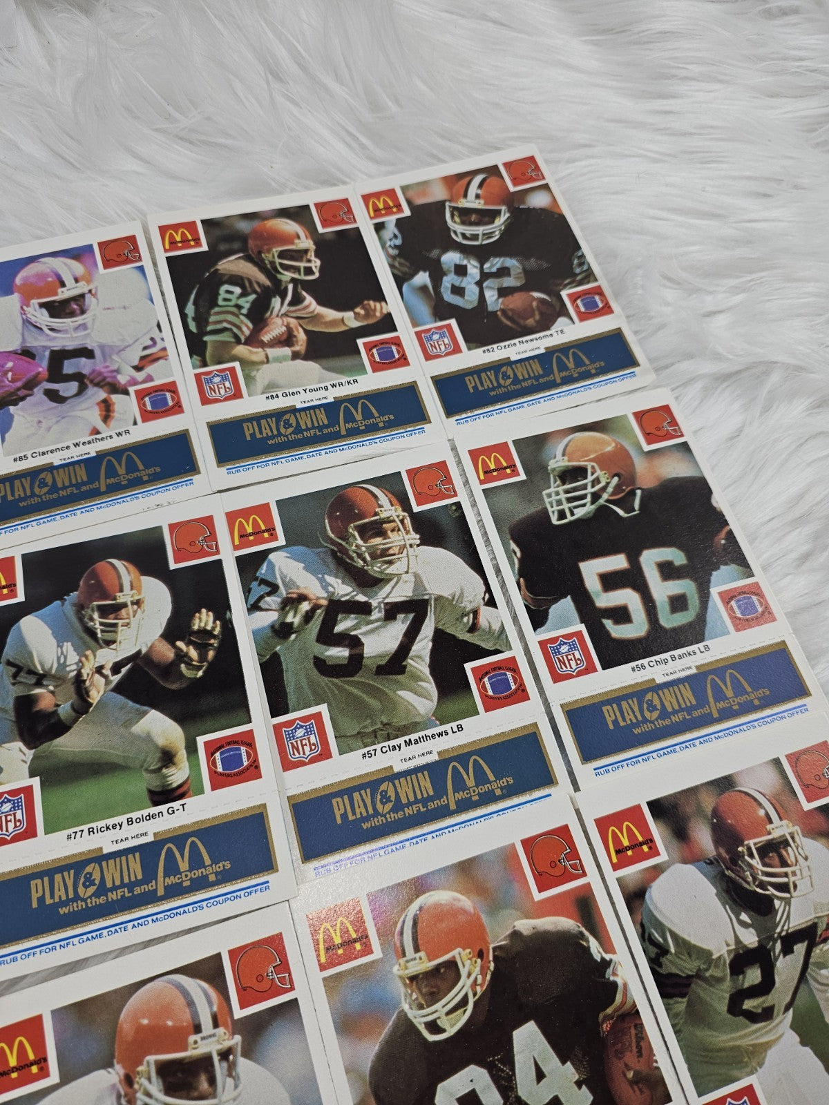 1986 - McDonald's Cards NFL Cleveland Browns 24 Blue Tab Unscratched MINT