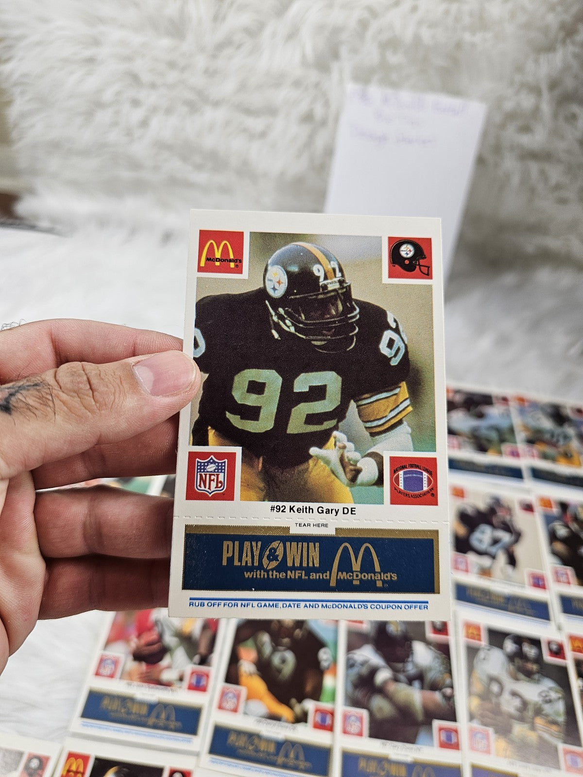 1986 - McDonald'sCards NFL Pittsburgh Steelers (24) Blue Tab Unscratched MINT