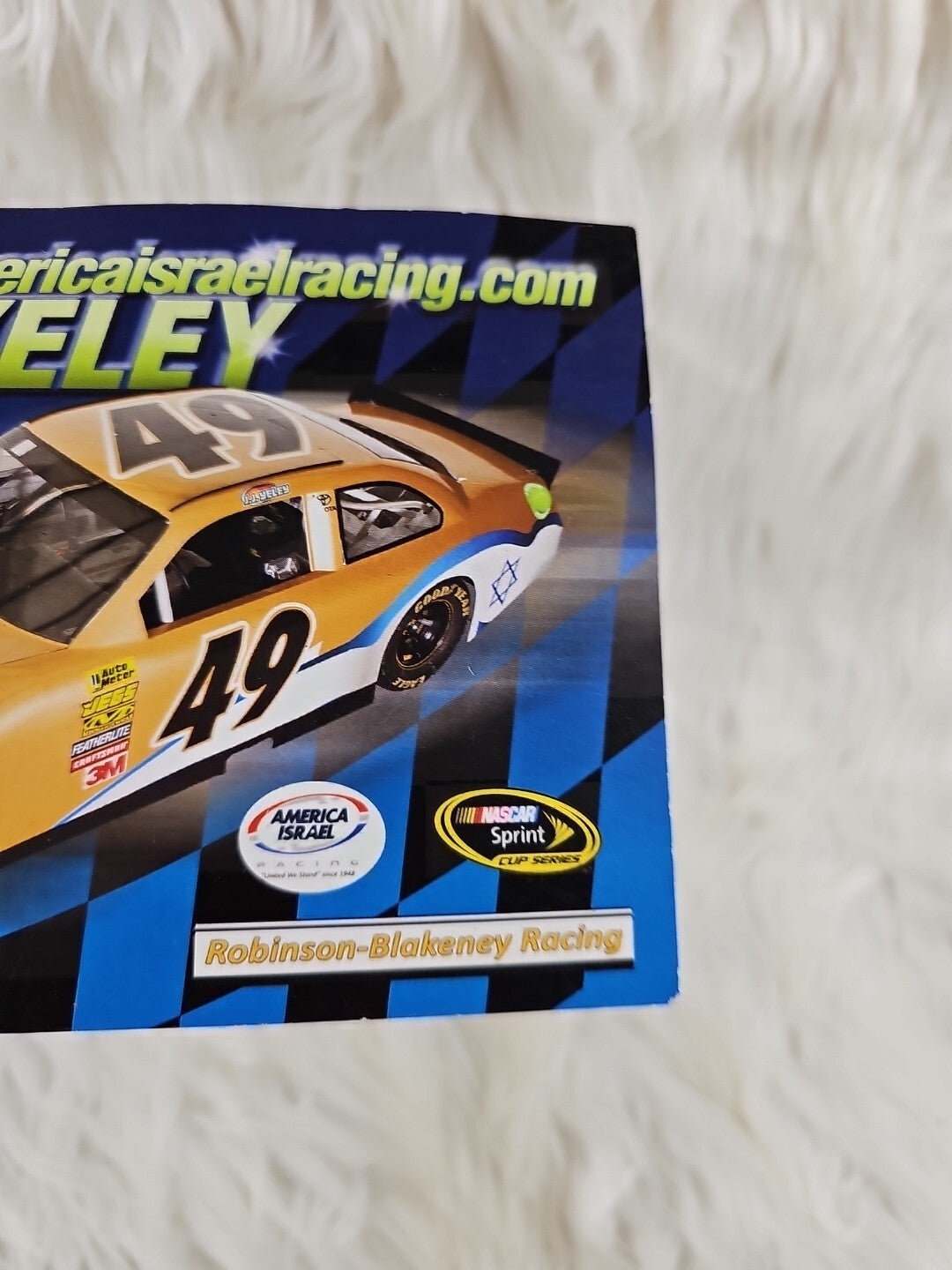 Autograph 2007 J.J. Yeley America Isreali Racing Auto Signed Action NASCAR Photo