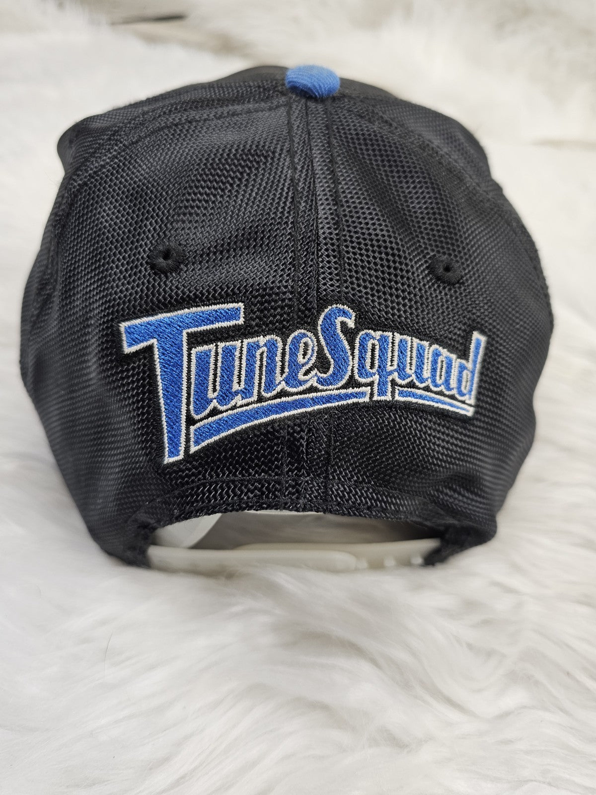 1990s - Warner Bros Space Jam Snapback Hat Black Blue Metallic Logo