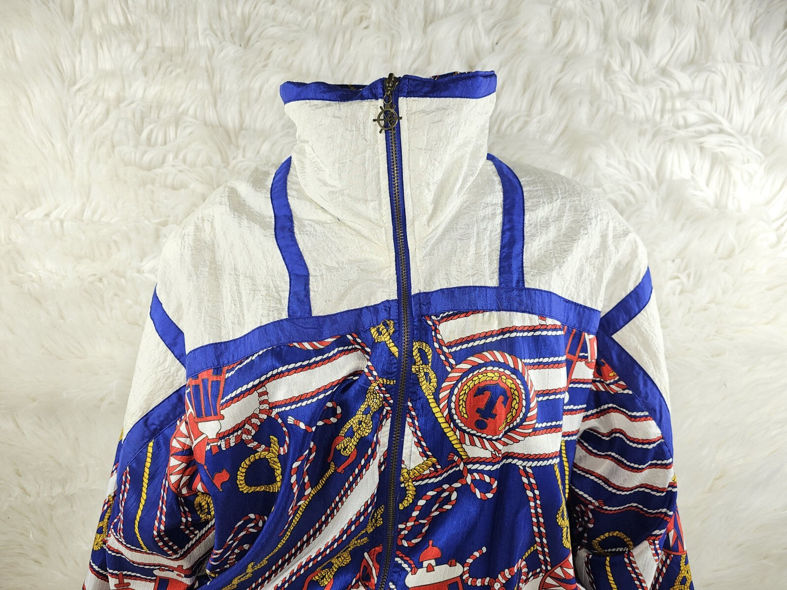 Vintage - Shiny Nautical Windbreaker Bomber Jacket
