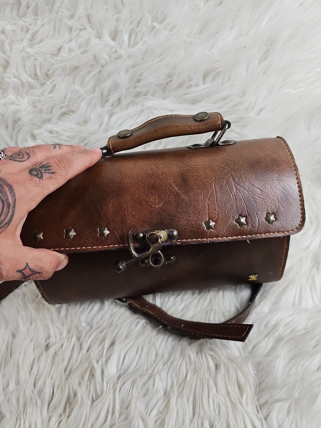 Vintage JHC Christian Charles Rare Brown Leather Attache Coach Messenger Bag