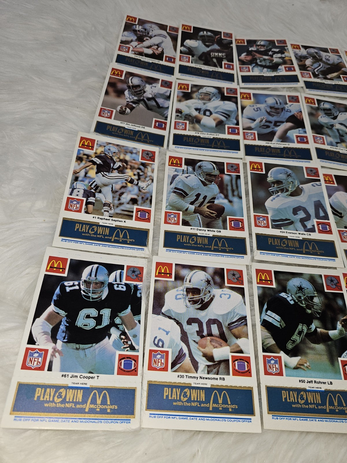 1986 - McDonald's Cards NFL Dallas Cowboys (24) Blue Tab Unscratched MINT