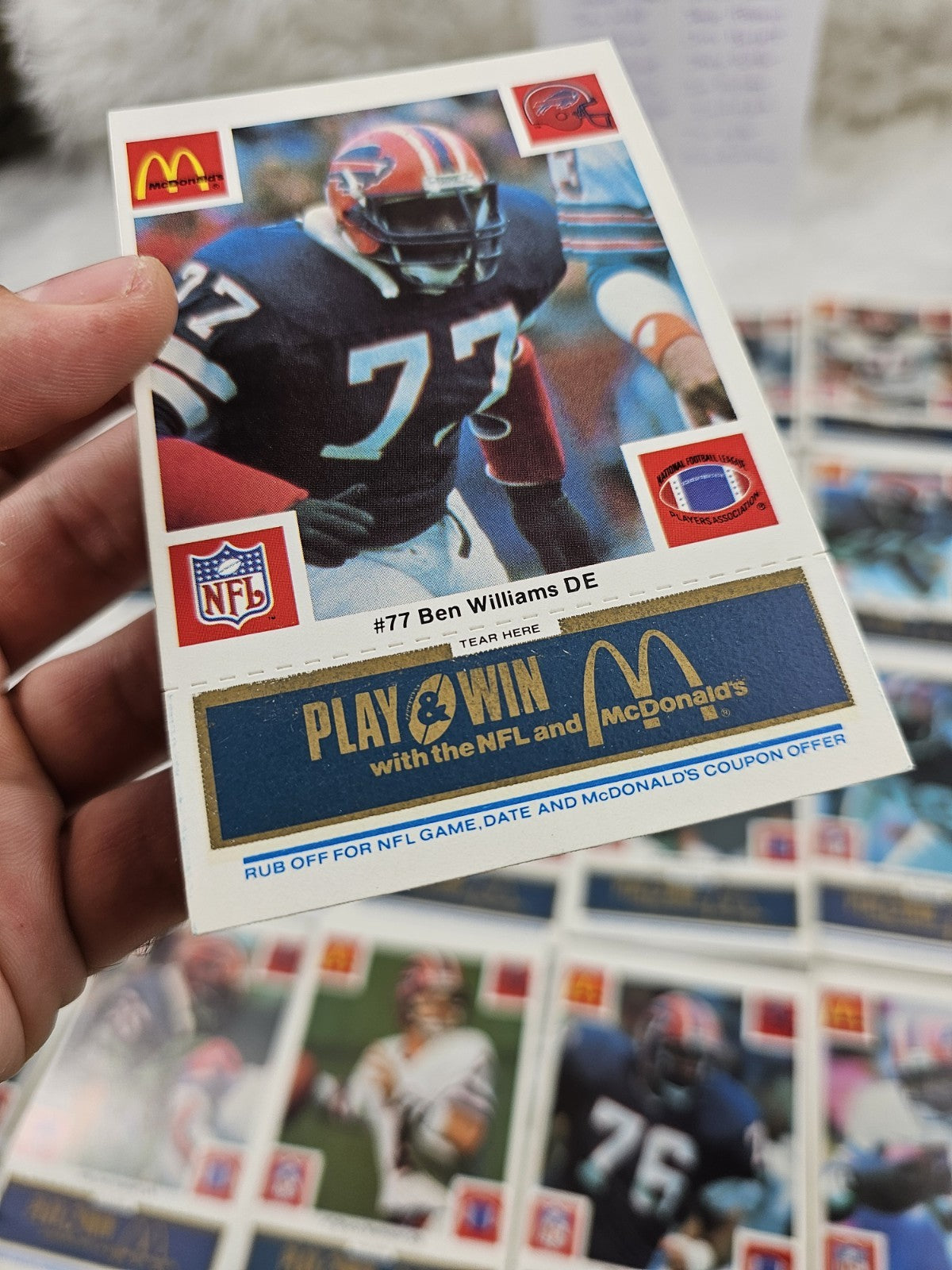 1986 - McDonald's Cards NFL Buffalo Bills (24) Blue Tab Unscratched MINT