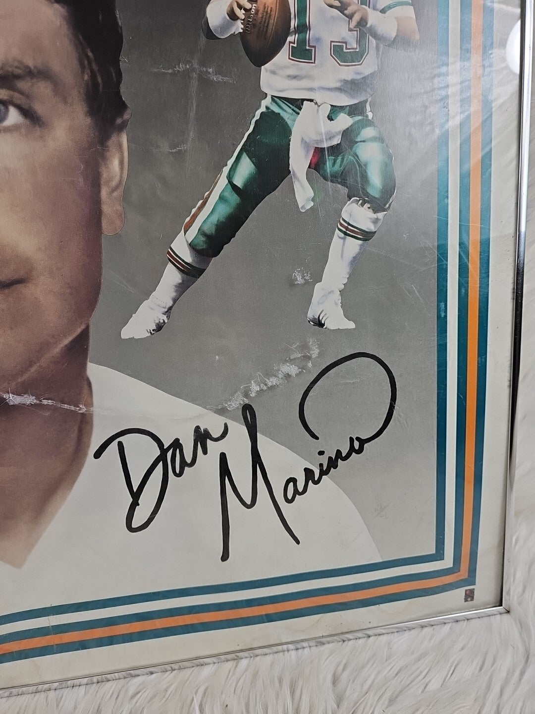 Super Rare Dan Marino Signed Framed 36 x 24in Miami Dolphins Photo 696/5000