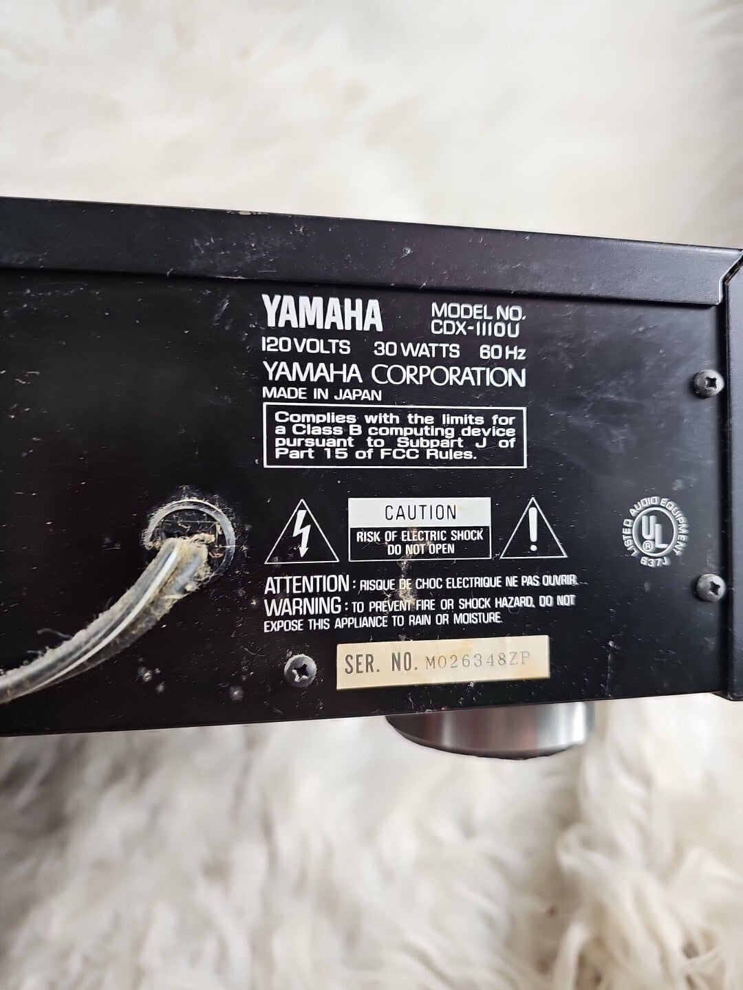 1987 - Yamaha CDX-1100U Natural Sound Compact Disc Player 18bit