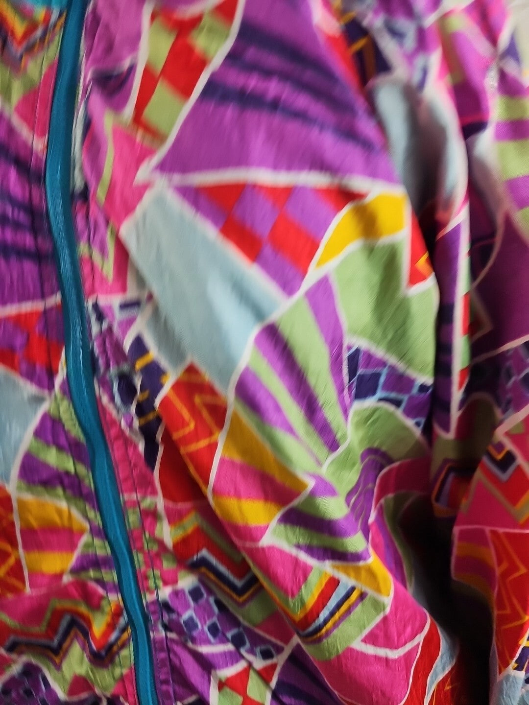 1990s - Reverseable Casual Isle Funky Colorful Windbreaker Jacket, Large