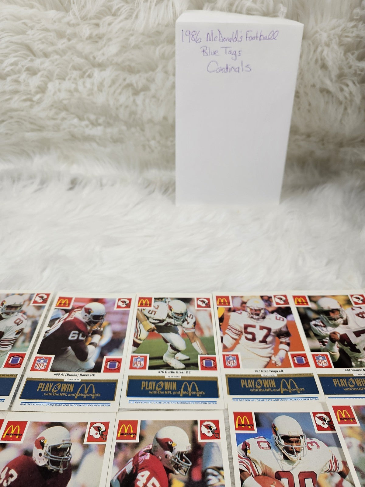 1986 - McDonald's Cards NFL Arizona Cardinals (24) Blue Tab Unscratched MINT