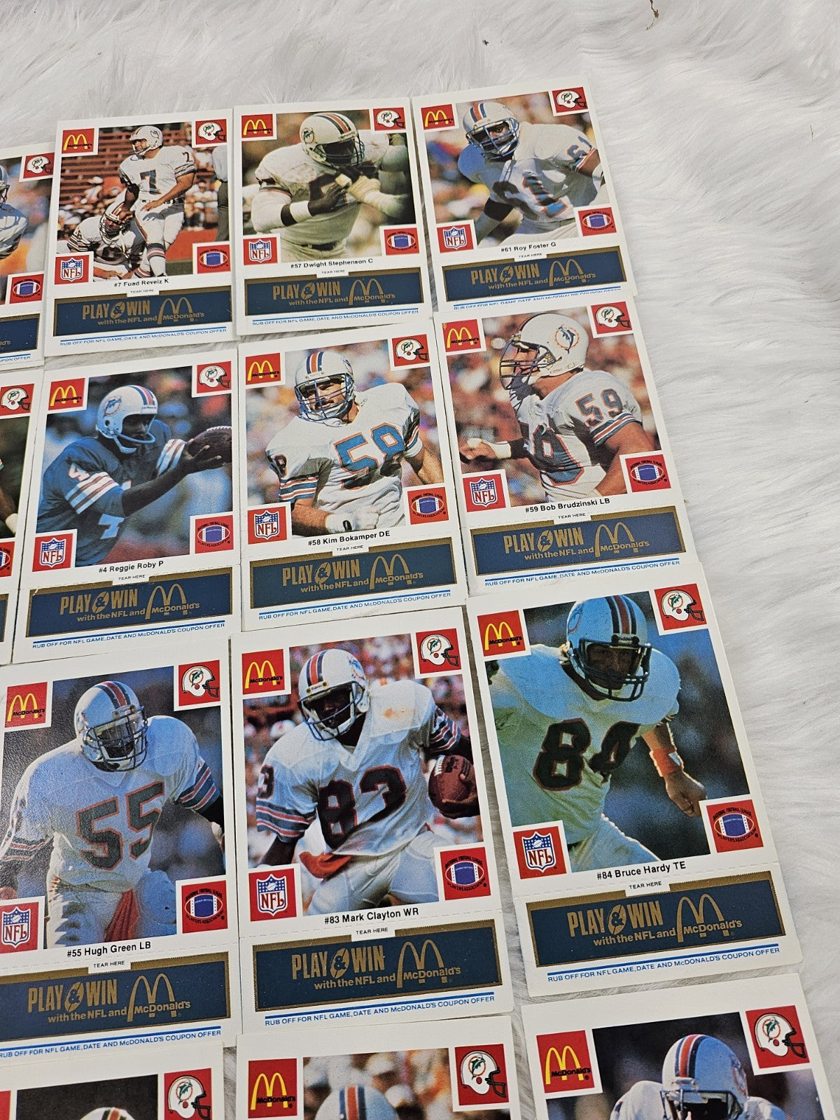 1986 - McDonald's Cards NFL Miami Dolphins (24) Blue Tab Unscratched MINT