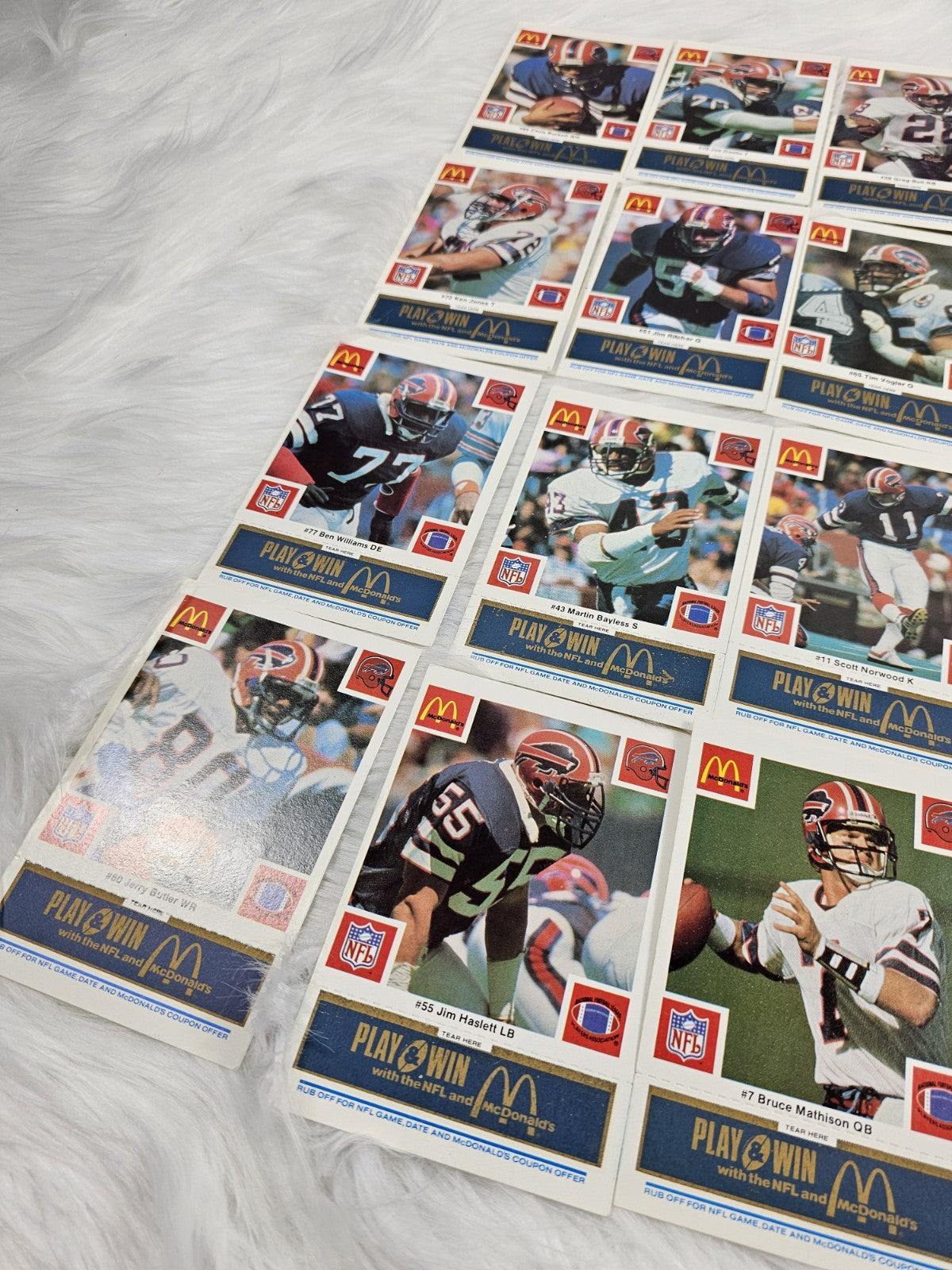 1986 - McDonald's Cards NFL Buffalo Bills (24) Blue Tab Unscratched MINT