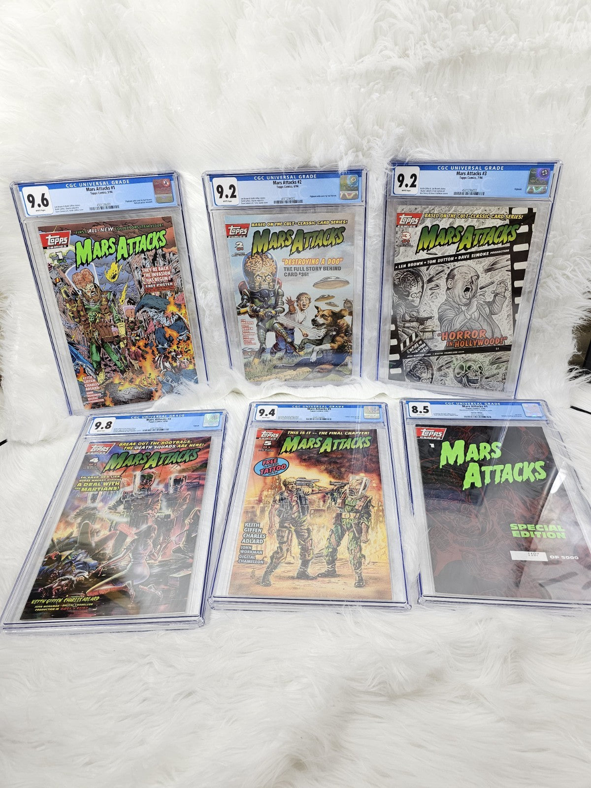 Vintage - 6 Mint Mars Attacks 1-5 CGC Comic Book + Special Edition