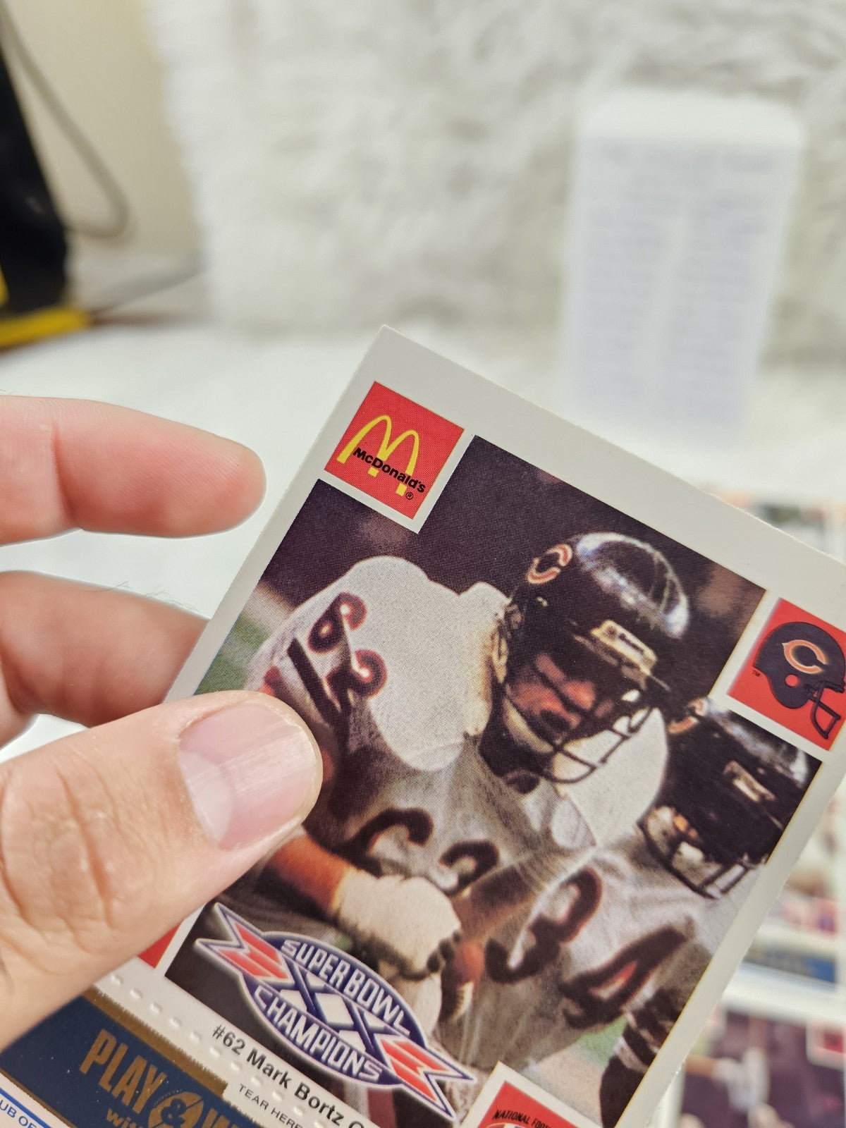 1986 - McDonald's Cards Cards NFL Chicago Bears Superbowl (24) Blue Tab Unscratched MINT