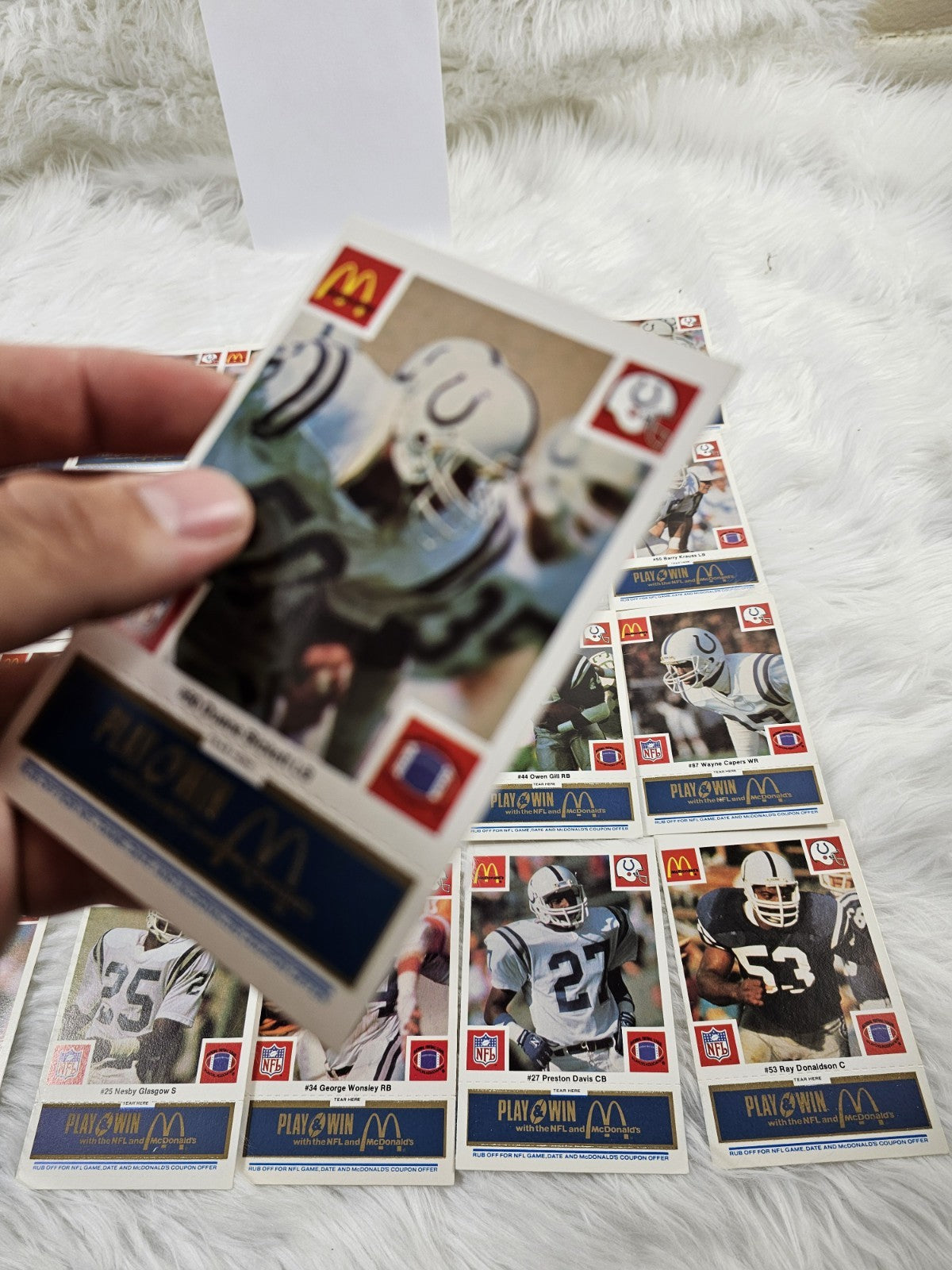 1986 - McDonald's Cards NFL Football Colts (24) Blue Tab Unscratched MINT