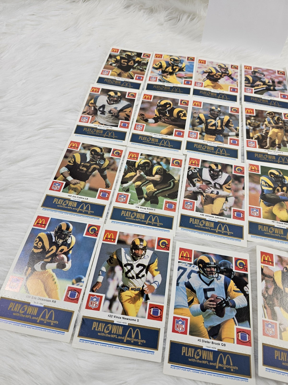 1986 - McDonald's Cards NFL St. Louis Rams (24) Blue Tab Unscratched MINT
