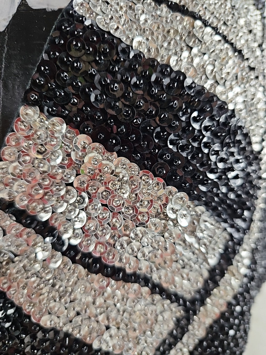 Vintage Match Ups by Natco Medium Sequin Black And White Vest - Psychedelic