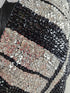 Vintage Match Ups by Natco Medium Sequin Black And White Vest - Psychedelic