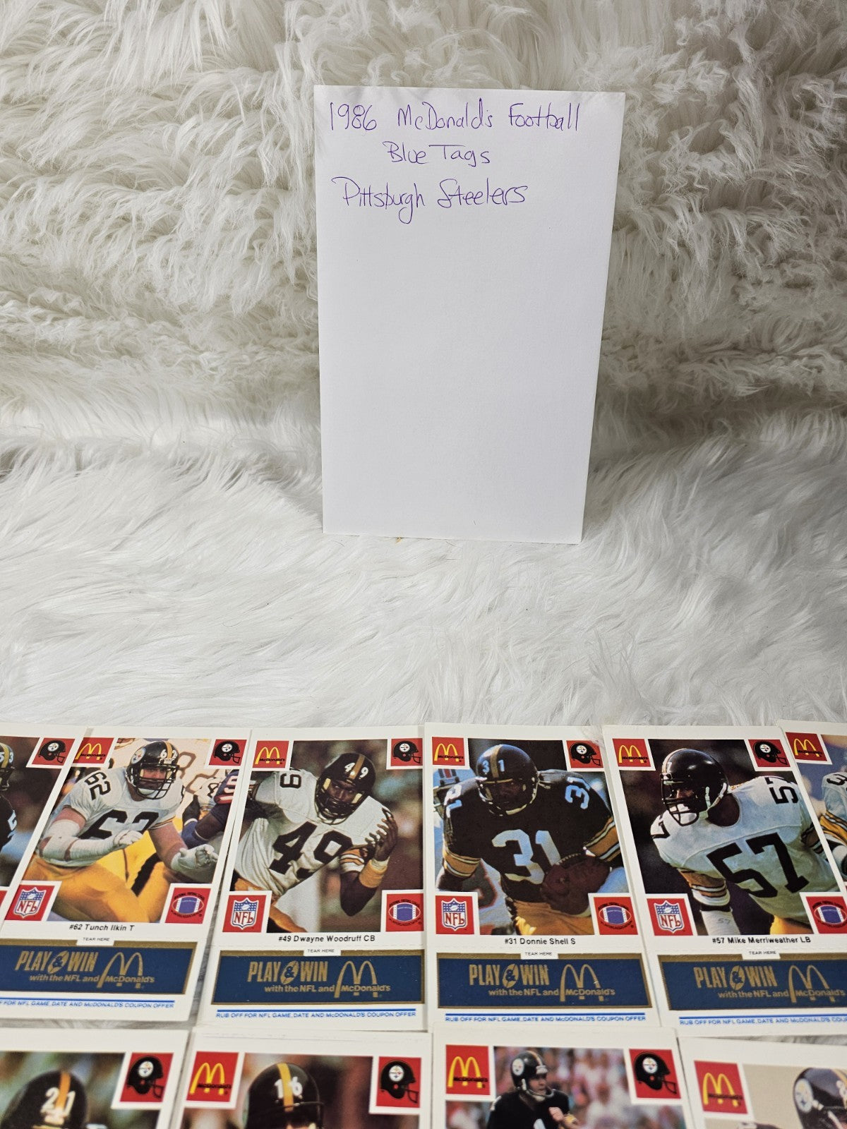 1986 - McDonald'sCards NFL Pittsburgh Steelers (24) Blue Tab Unscratched MINT