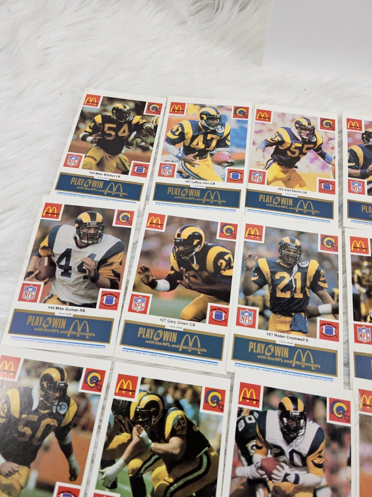 1986 - McDonald's Cards NFL St. Louis Rams (24) Blue Tab Unscratched MINT
