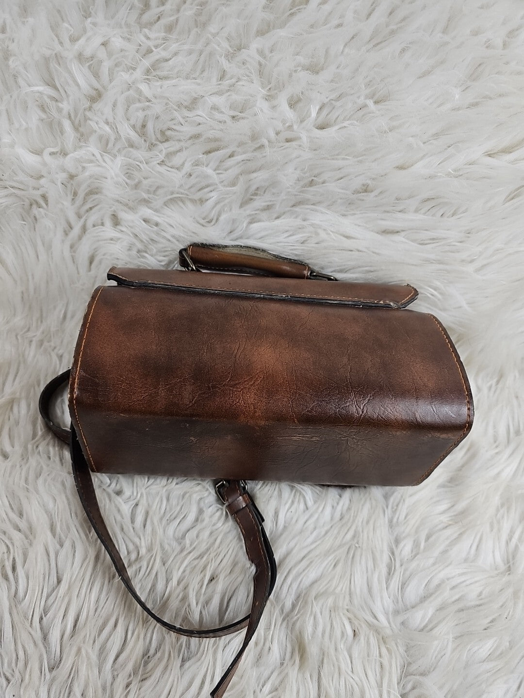 Vintage JHC Christian Charles Rare Brown Leather Attache Coach Messenger Bag