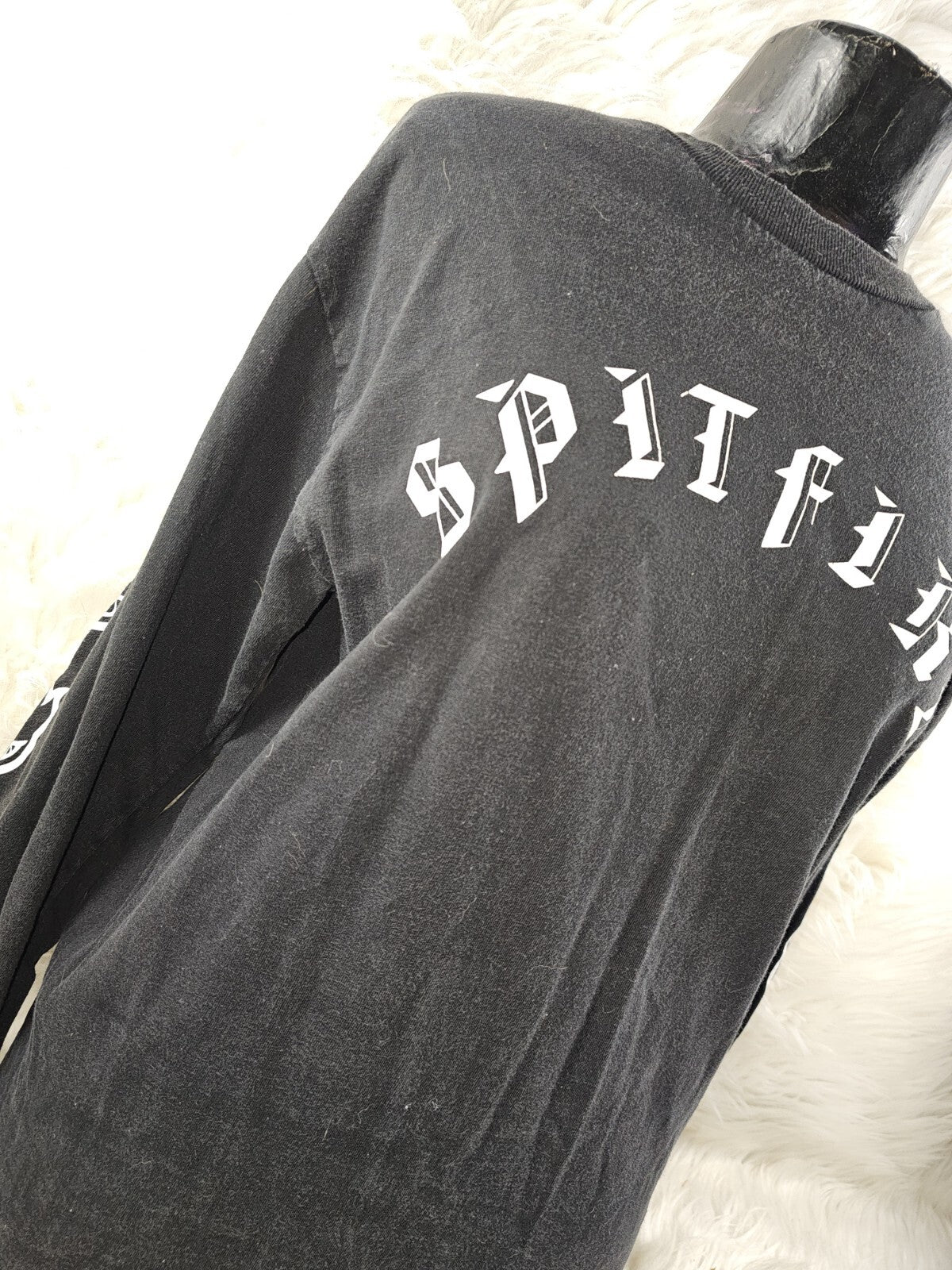 Vintage Spitfire T-Shirt Mens Medium Black White Wheels Real Skater Thrasher