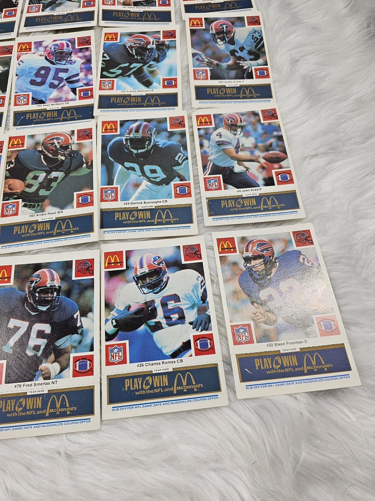 1986 - McDonald's Cards NFL Buffalo Bills (24) Blue Tab Unscratched MINT