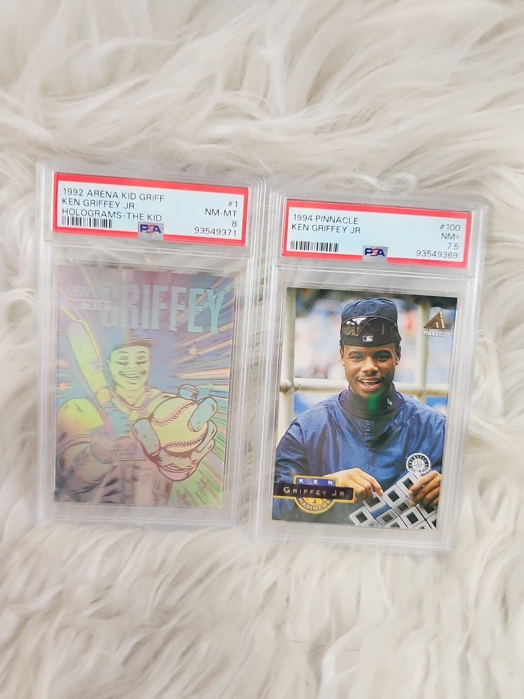 1992/94 - 2 Arena Kid Griff Ken Griffey Jr. Holograms The Kid #1 PSA 8 7.5