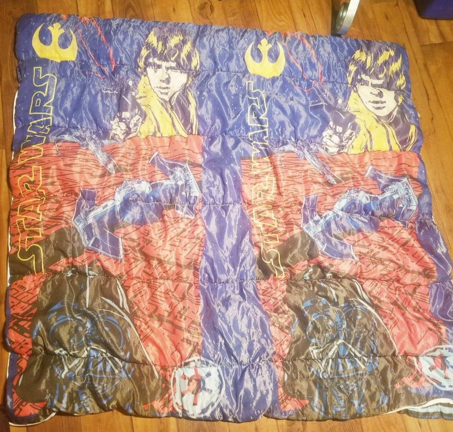 Super Rare Vintage STAR WARS Sleeping Bag LUCASFILM Obi-Wan Luke Skywalker