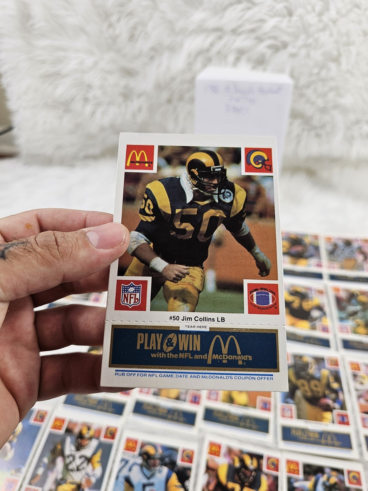1986 - McDonald's Cards NFL St. Louis Rams (24) Blue Tab Unscratched MINT