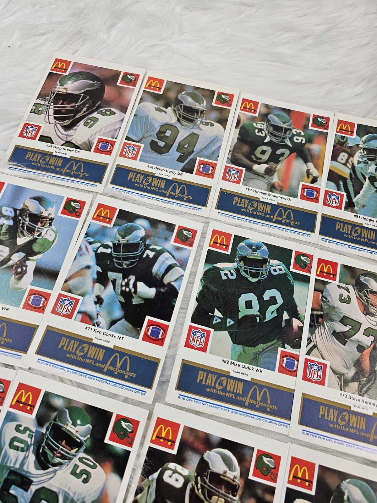 1986 - McDonald's Cards NFL Philadelphia Eagles (24) Blue Tab Unscratched MINT