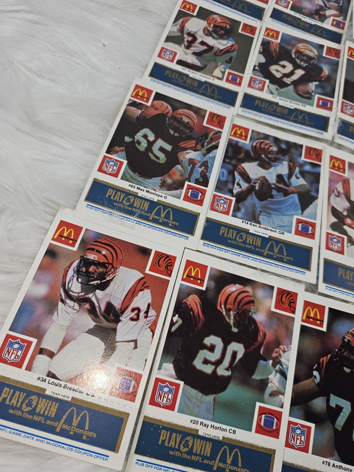1986 - McDonald's Cards NFL Cincinnati Bengals [24] Blue Tab Unscratched MINT