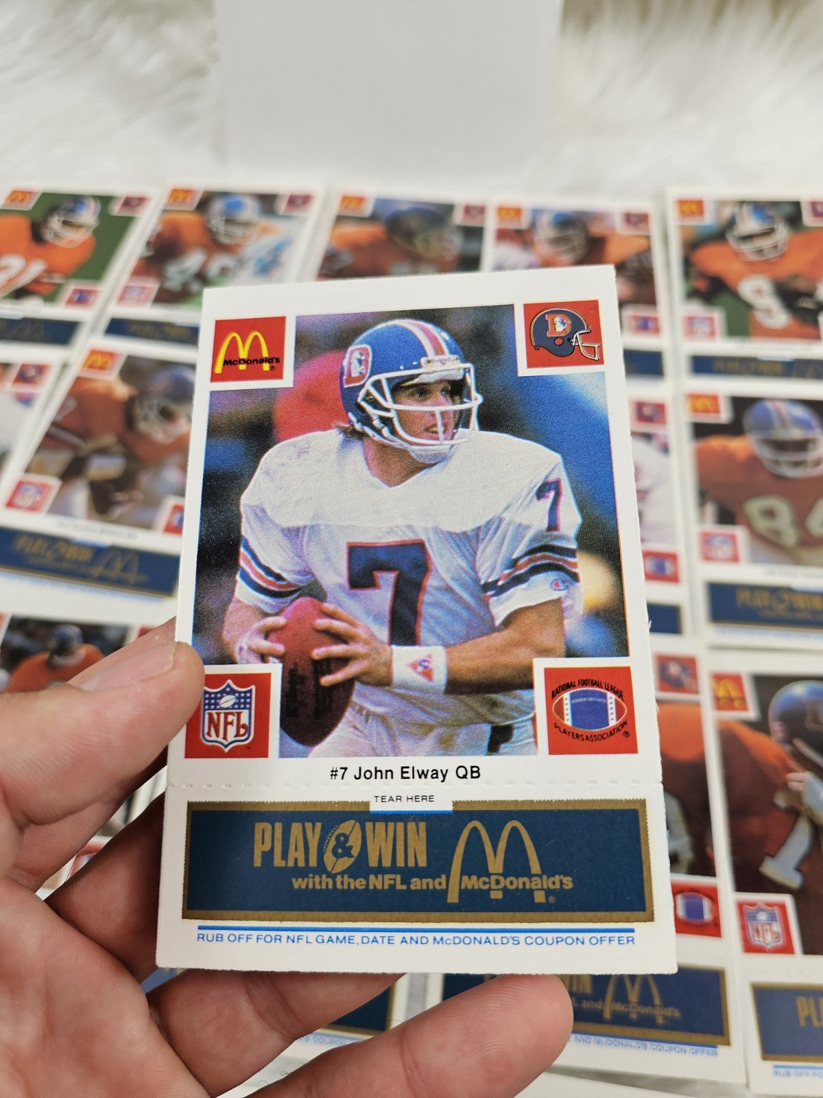 1986 - McDonald's Cards Denver Broncos Set of (24) Blue Tab - Unscratched MINT CONDITION