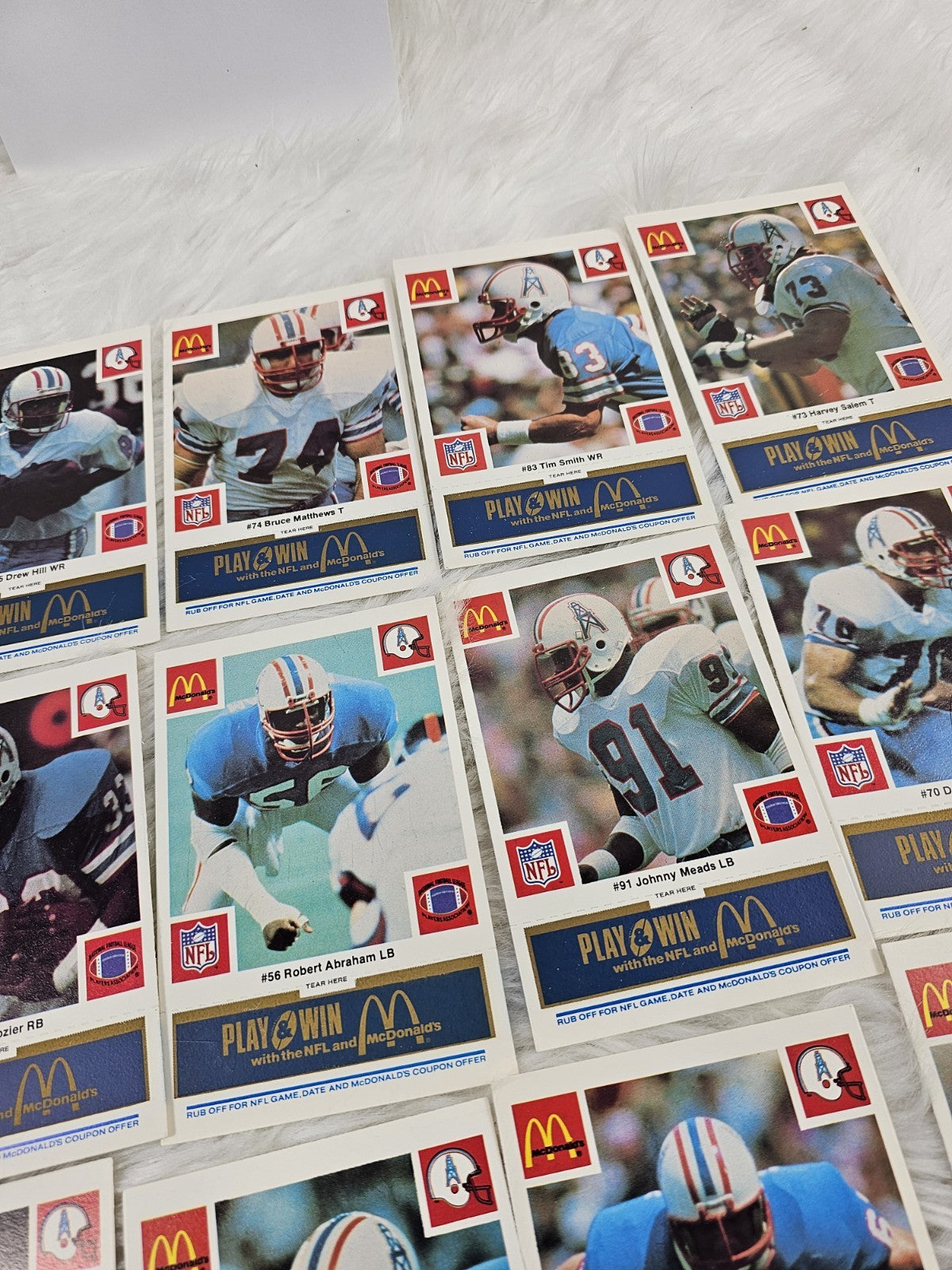 1986 - McDonald's Cards NFL Houstan Oilers (24) Blue Tab Unscratched MINT