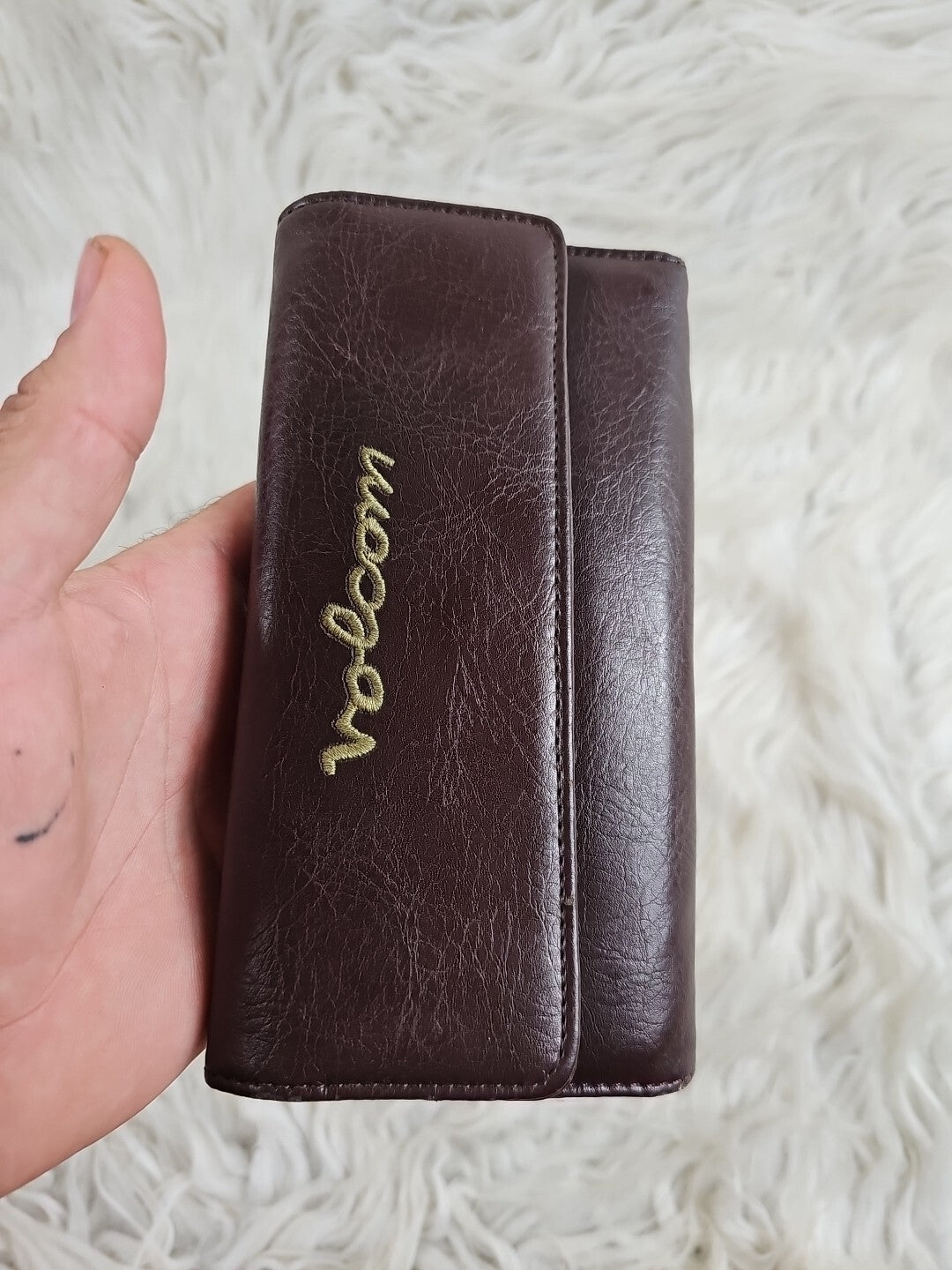 Y2K - Volcom Stone Age Brown Genuine Leather Wallet w/ Change Pocket - RARE