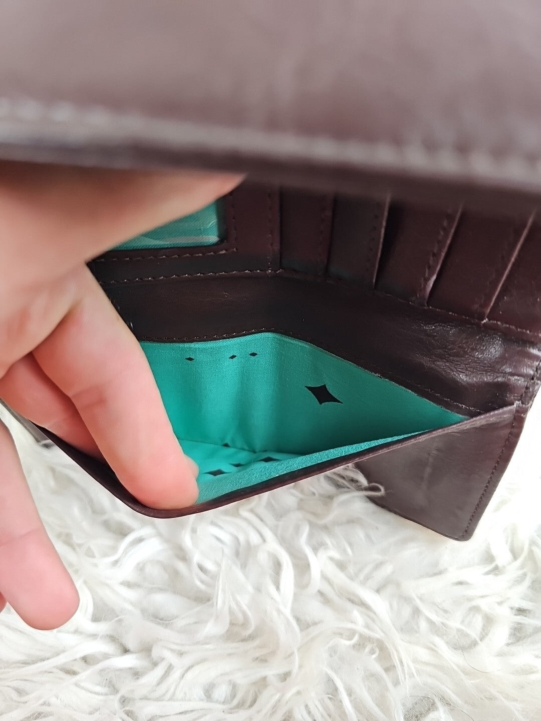 Y2K - Volcom Stone Age Brown Genuine Leather Wallet w/ Change Pocket - RARE