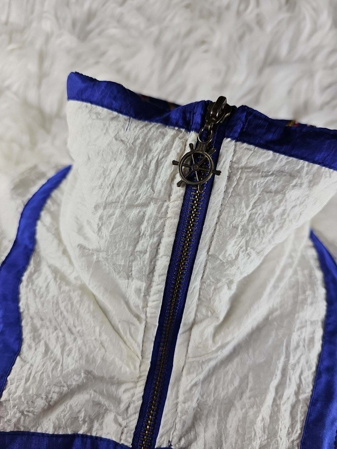 Vintage - Shiny Nautical Windbreaker Bomber Jacket