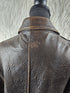 1990s - ONTIME Leather Jacket Mid-length American Casual Distress Brown MED