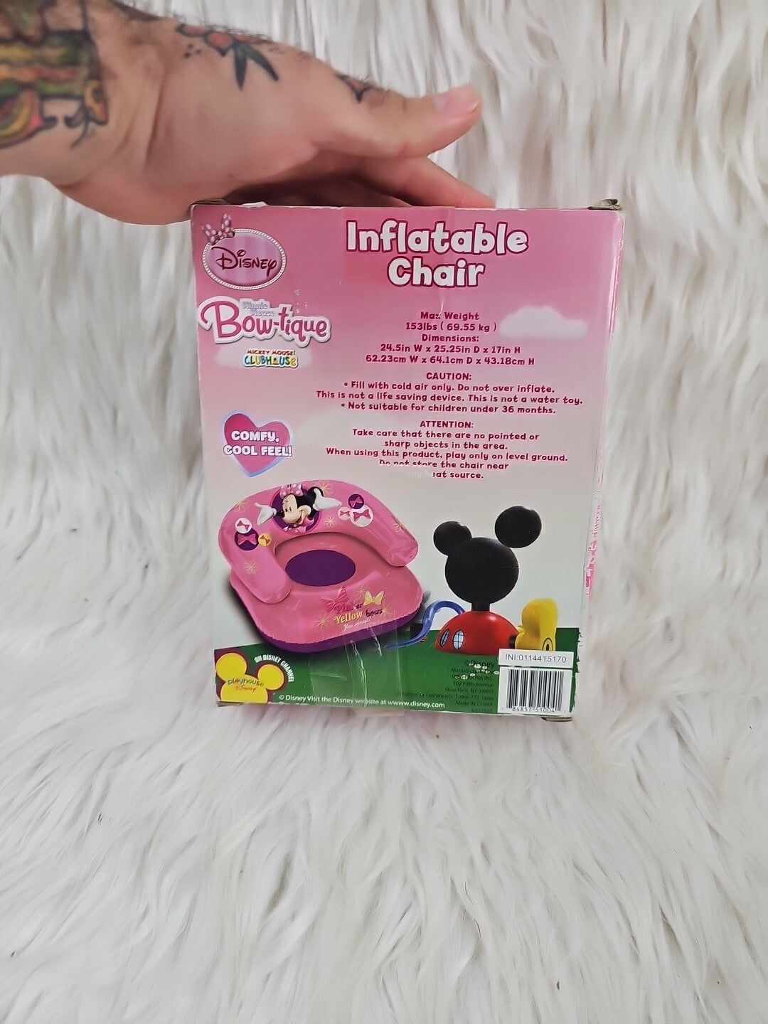 Super Rare Disney Minnie Inflatable Lounge Chair 24" x 25" x 17"
