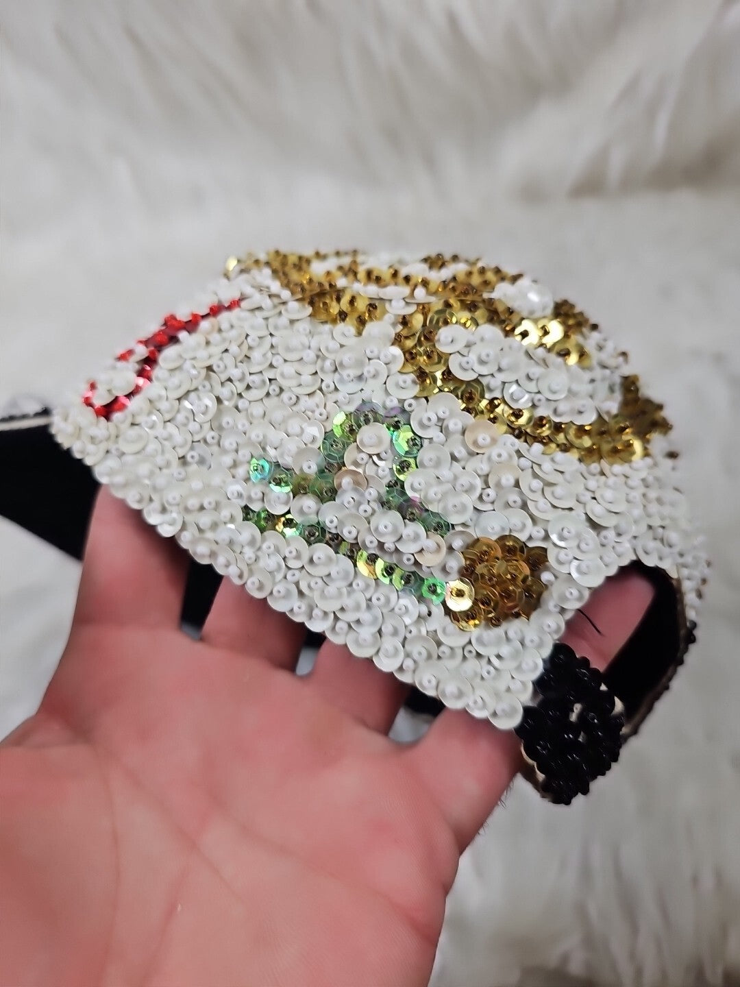 80/90s - Funky Sun/Moon Sequin Sparkle Hat, Unisex