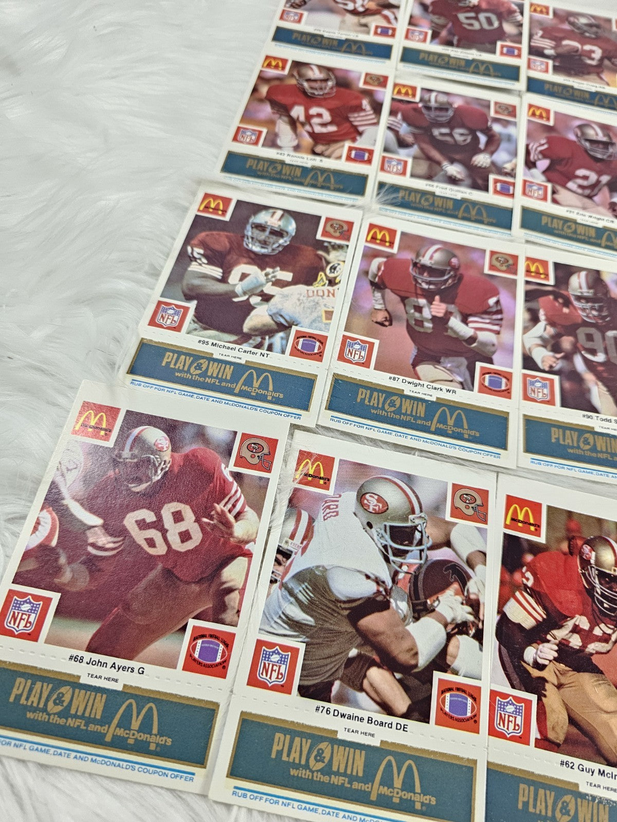 1986 Vtg McDonalds Cards NFL San Francisco 49ers (24) Blue Tab Unscratched MINT