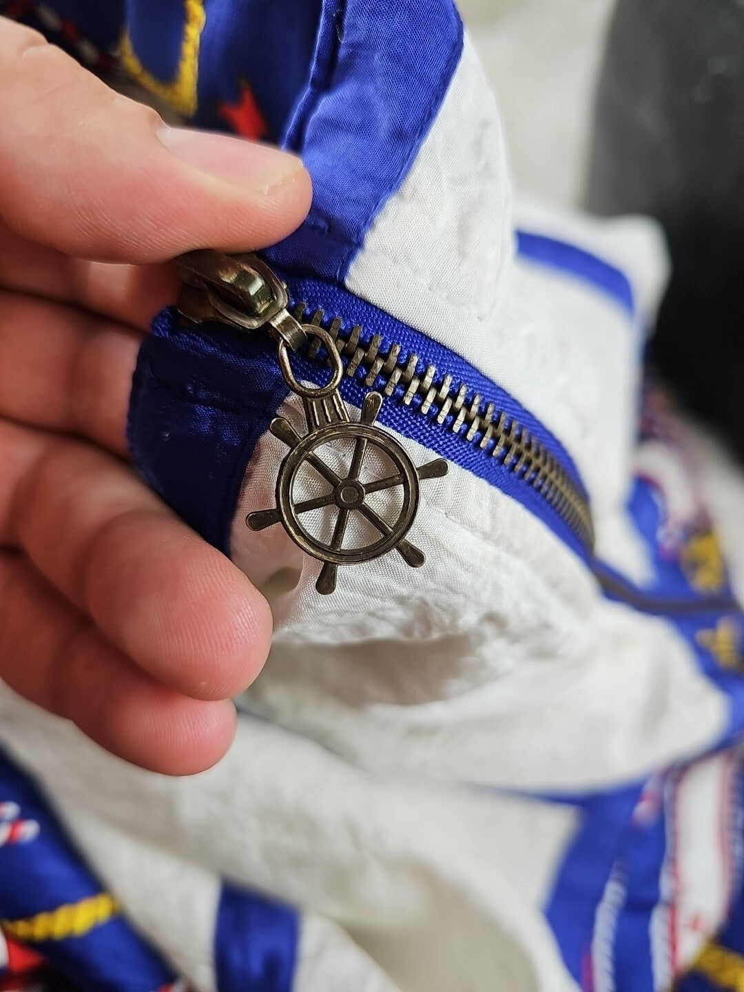 Vintage - Shiny Nautical Windbreaker Bomber Jacket