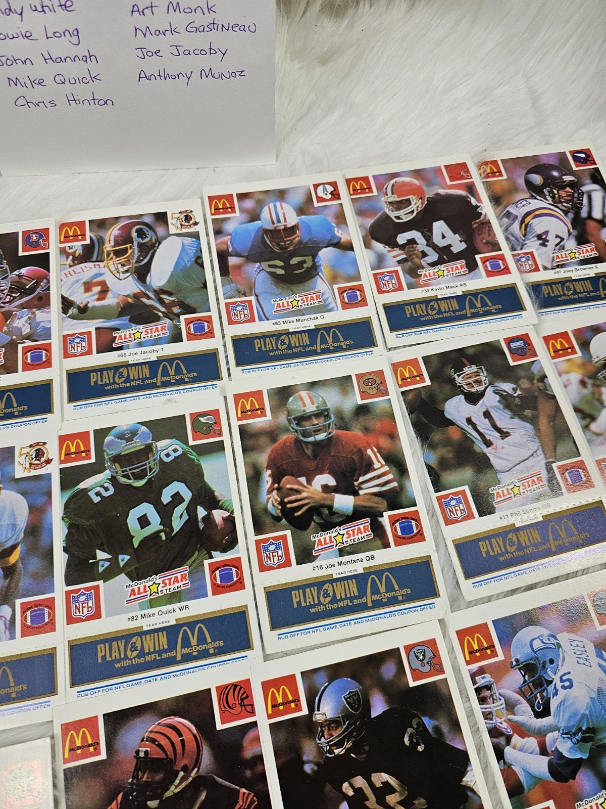 1986 - McDonald's Cards NFL All Star Team (24) Blue Tab Unscratched MINT