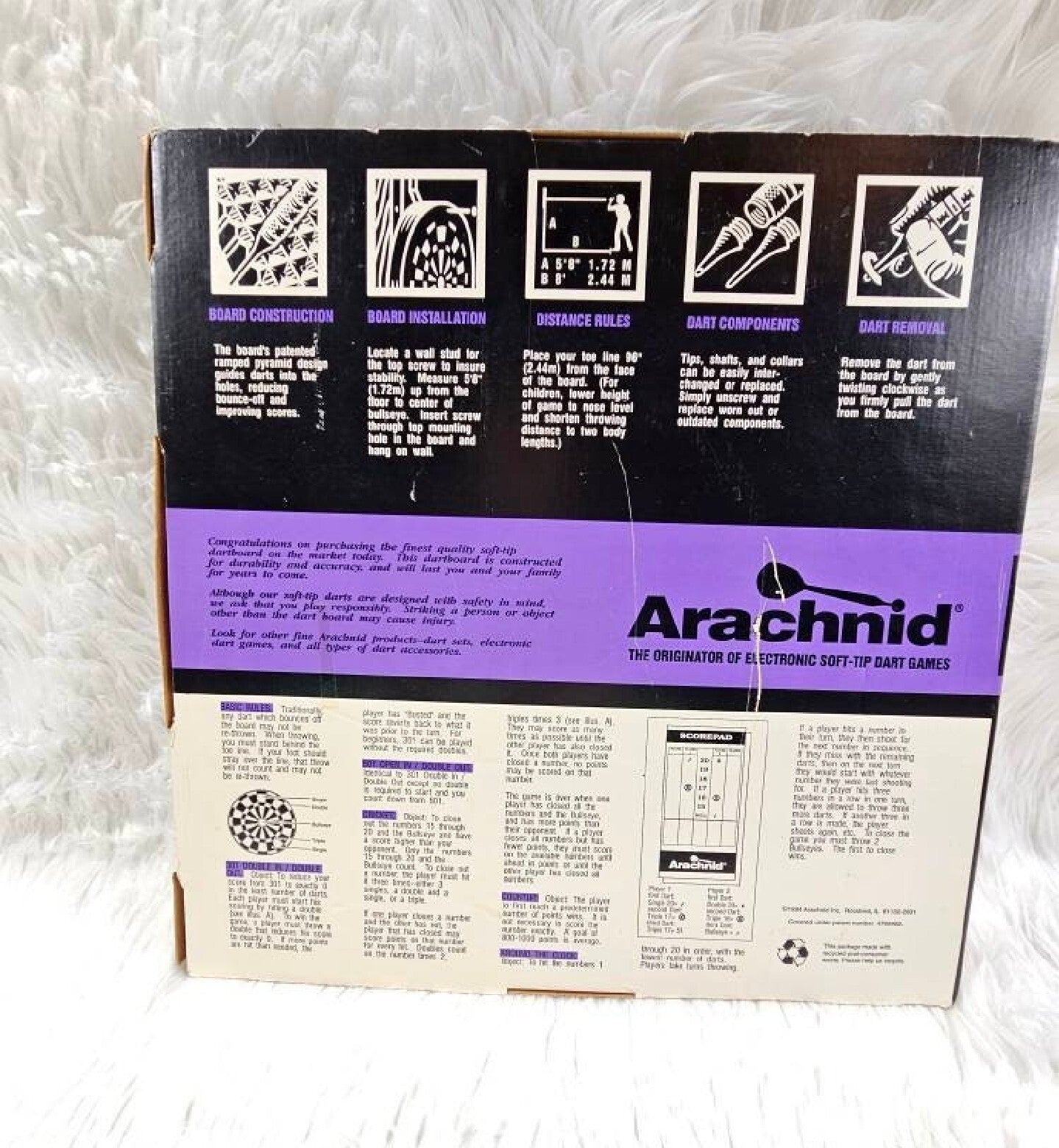 1994 - New Old Stock Arachnid Classic Dart Board 18 inch, 3 starter darts/tips