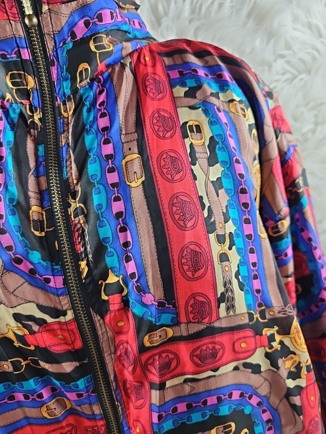 90s/80s - Funky Colorful EVR Windbreaker Jacket Large