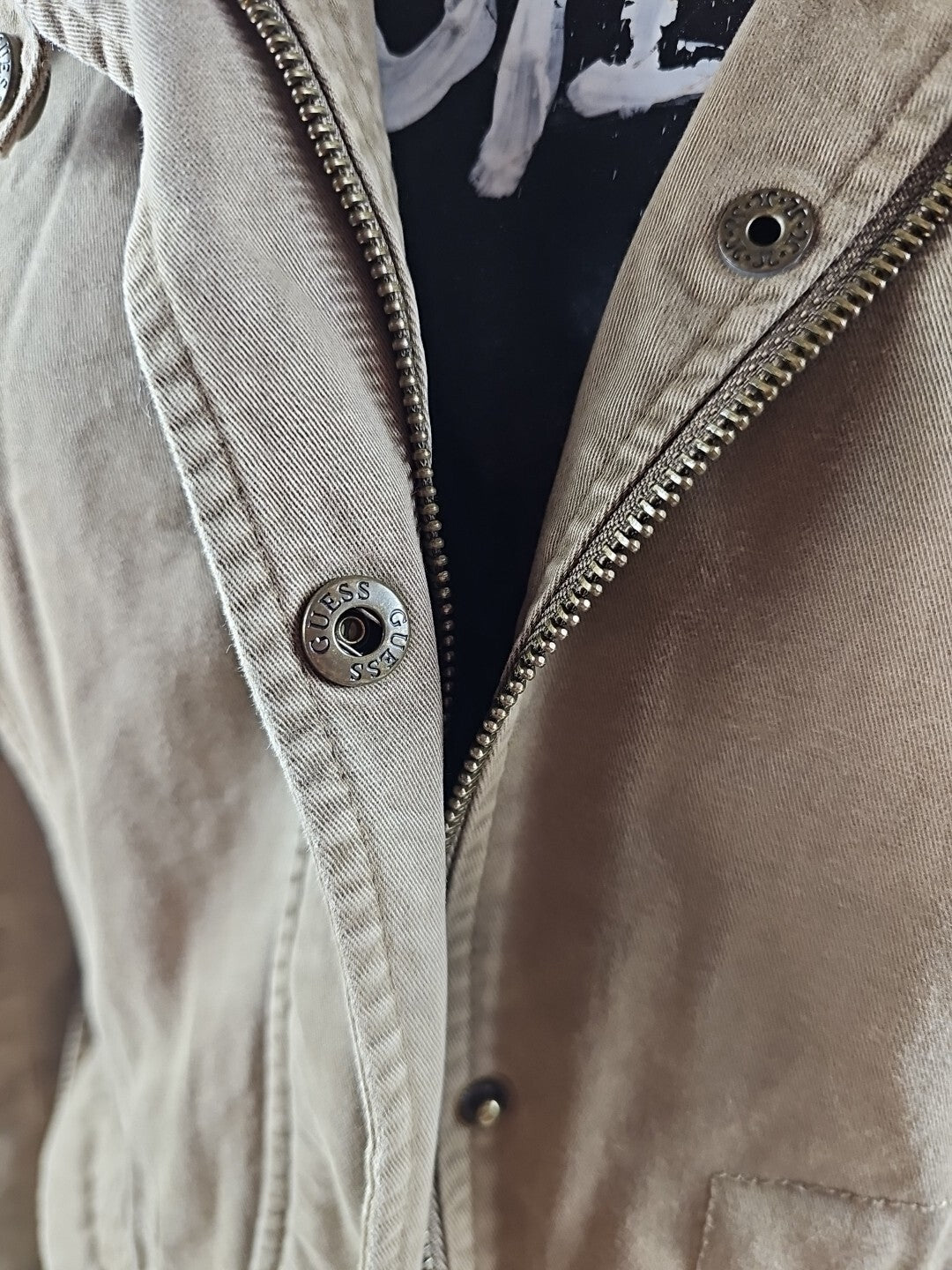 Vintage Y2K Brown Rain Coat Guess Jacket - Down Coat - Size Small